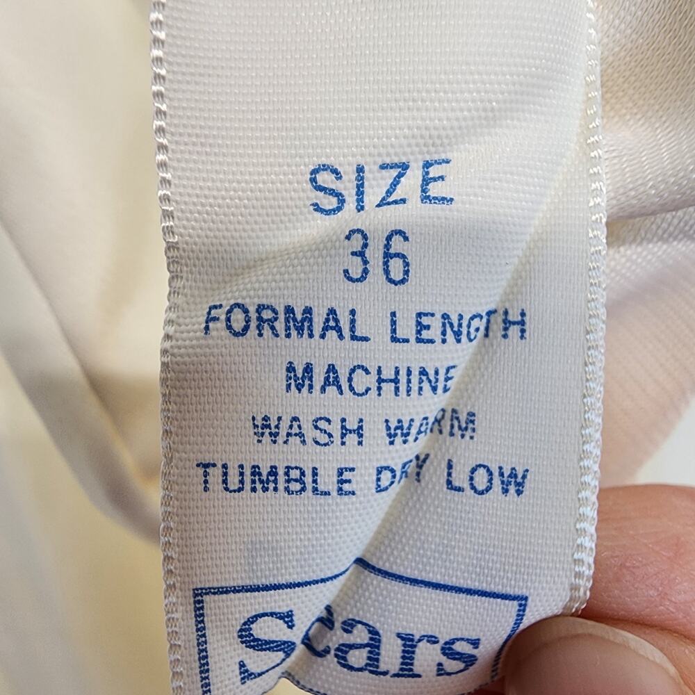 Vintage Sears Maxi Slip Dress Gown Size 36 Ivory Nylon Adjustable Lace Trim - Picture 13 of 14